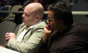Duncan Young and Hitesh Sanganee listening to final pitches
